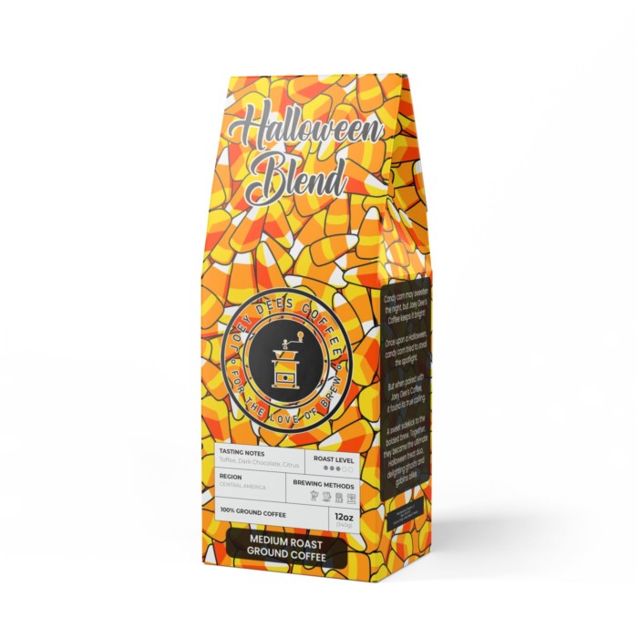 Halloween Medium Blend Columbian Coffee - Candy Corn Packaging